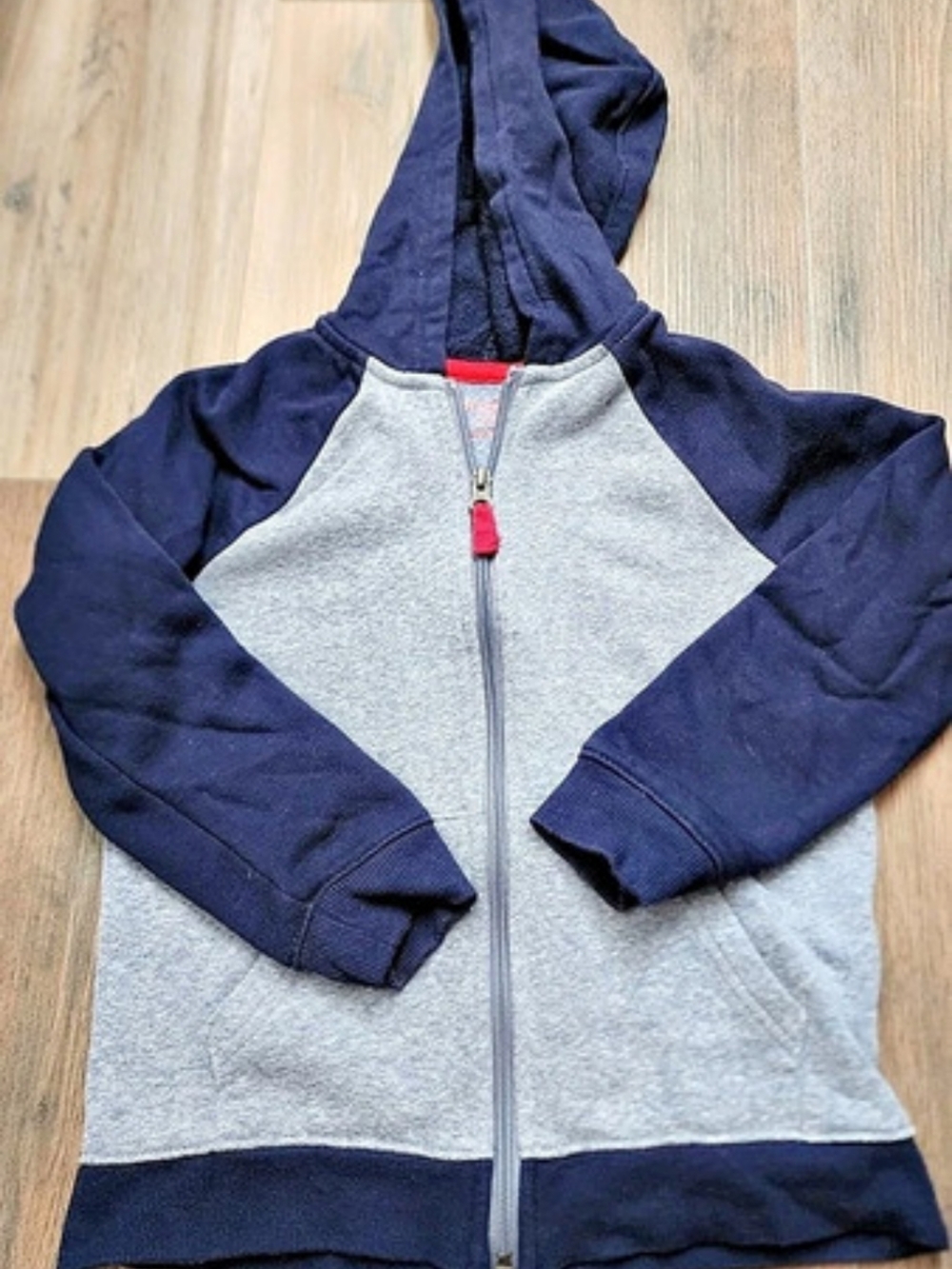 Cat & Jack Boys Zip-Up Hoodie Blue & Gray XS (4/5)